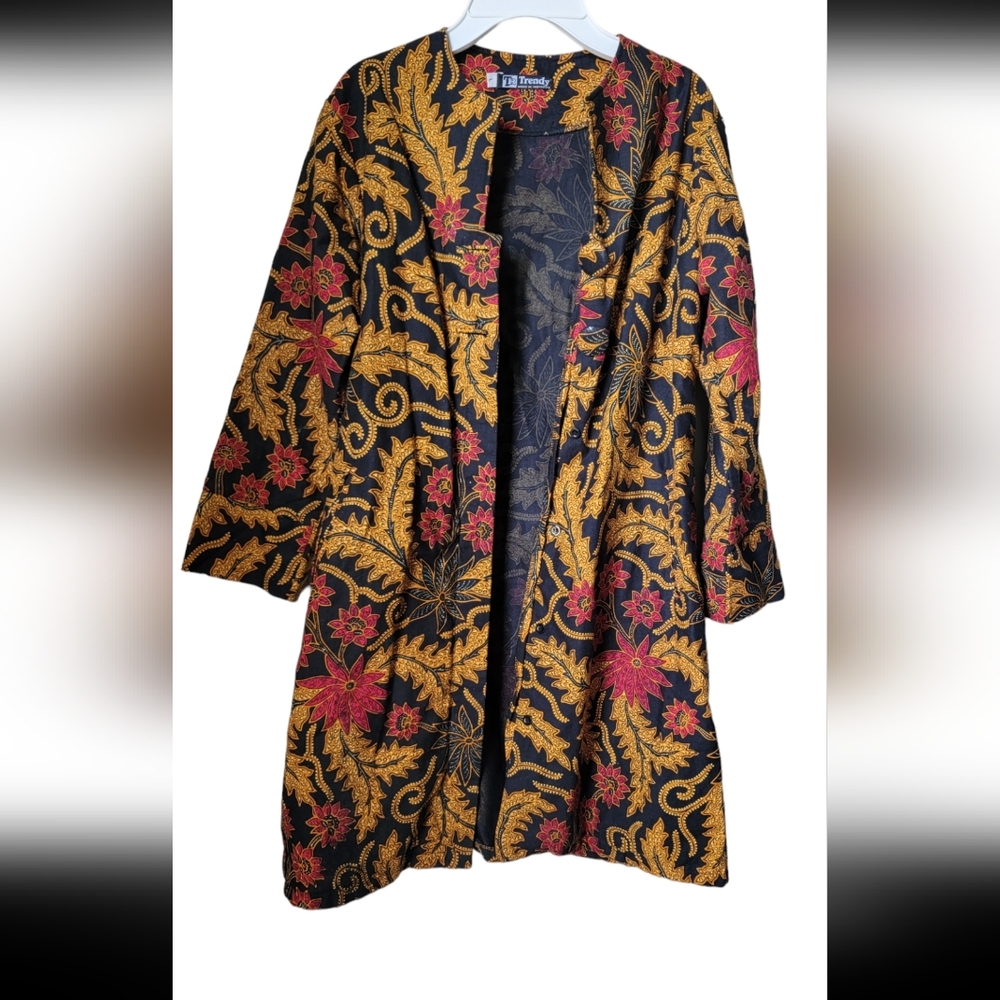 Elegant Printed Fabric Cardigan